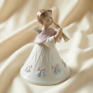 1997 Lladro Porcelain Heavenly Flutist Christmas Ornament #06393